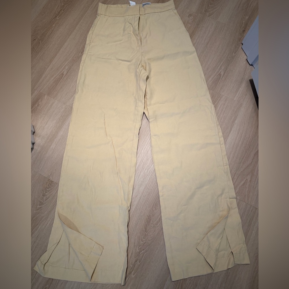 H&M Yellow Linen Trousers